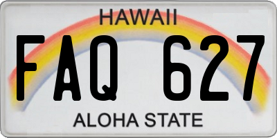 HI license plate FAQ627