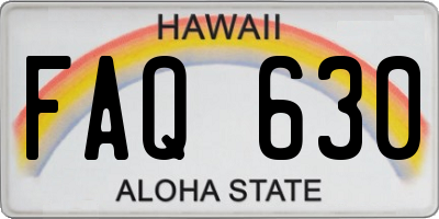 HI license plate FAQ630