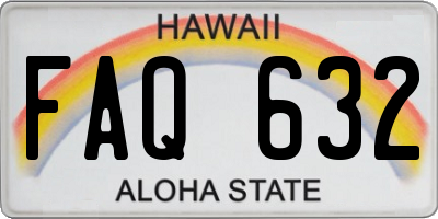HI license plate FAQ632