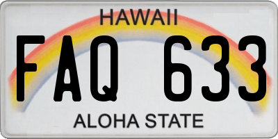 HI license plate FAQ633