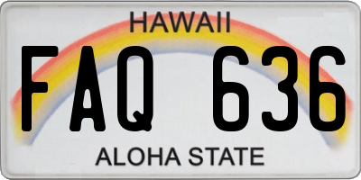 HI license plate FAQ636