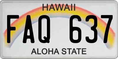 HI license plate FAQ637