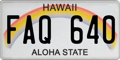 HI license plate FAQ640