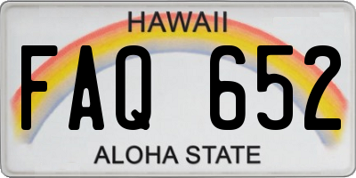 HI license plate FAQ652