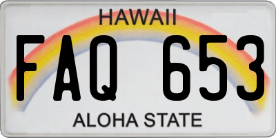 HI license plate FAQ653