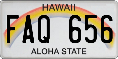 HI license plate FAQ656