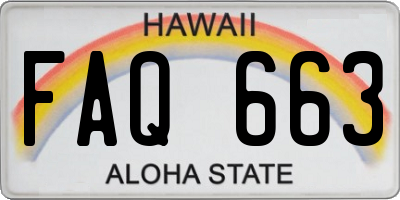 HI license plate FAQ663