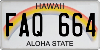 HI license plate FAQ664