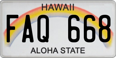 HI license plate FAQ668
