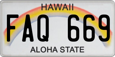 HI license plate FAQ669