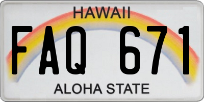 HI license plate FAQ671