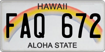 HI license plate FAQ672