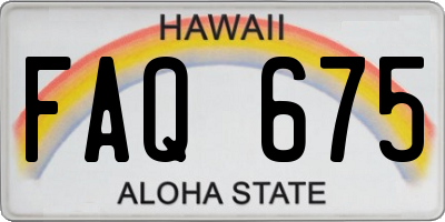 HI license plate FAQ675