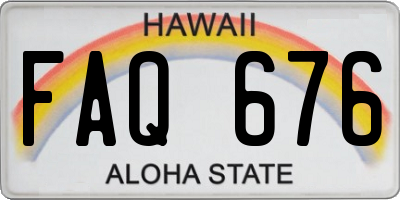 HI license plate FAQ676
