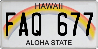 HI license plate FAQ677