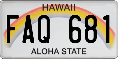 HI license plate FAQ681