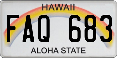 HI license plate FAQ683
