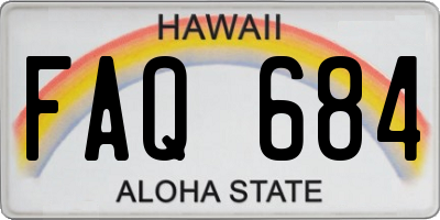 HI license plate FAQ684