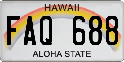 HI license plate FAQ688