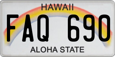 HI license plate FAQ690