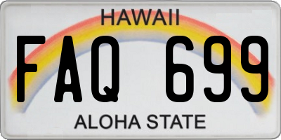 HI license plate FAQ699