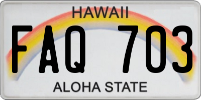 HI license plate FAQ703