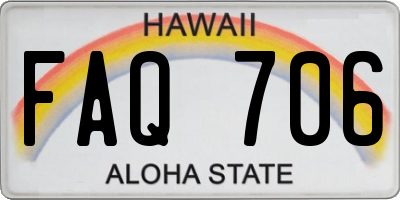 HI license plate FAQ706