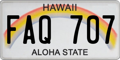 HI license plate FAQ707