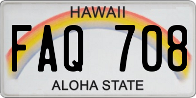 HI license plate FAQ708