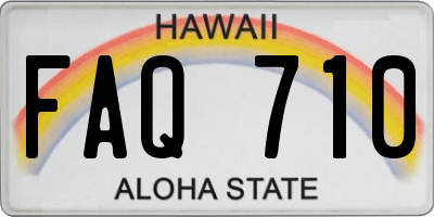 HI license plate FAQ710