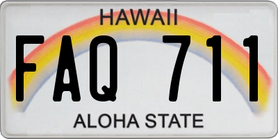 HI license plate FAQ711