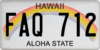 HI license plate FAQ712