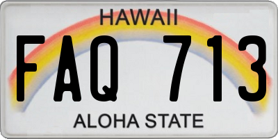 HI license plate FAQ713