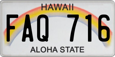 HI license plate FAQ716