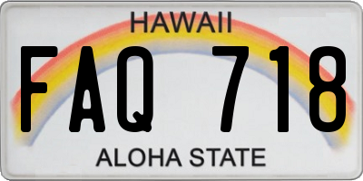 HI license plate FAQ718