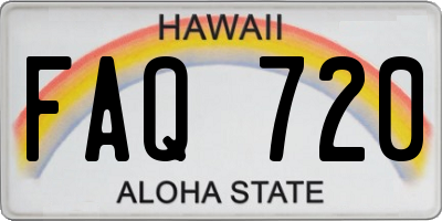 HI license plate FAQ720