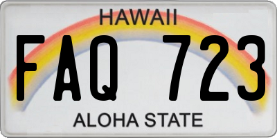 HI license plate FAQ723