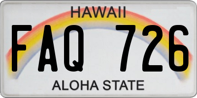 HI license plate FAQ726