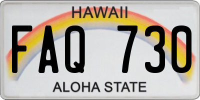 HI license plate FAQ730