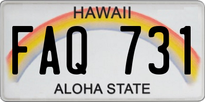 HI license plate FAQ731