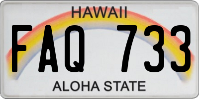 HI license plate FAQ733