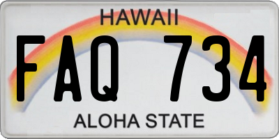 HI license plate FAQ734