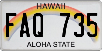 HI license plate FAQ735
