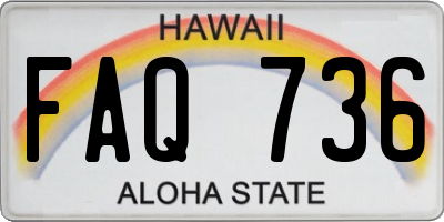 HI license plate FAQ736