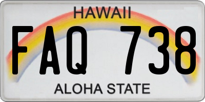 HI license plate FAQ738