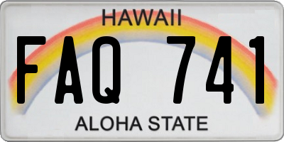 HI license plate FAQ741