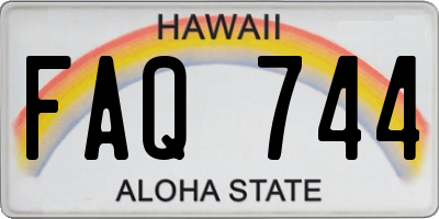 HI license plate FAQ744