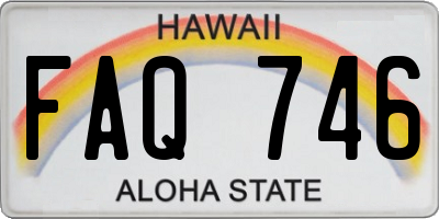 HI license plate FAQ746