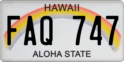 HI license plate FAQ747