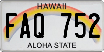 HI license plate FAQ752